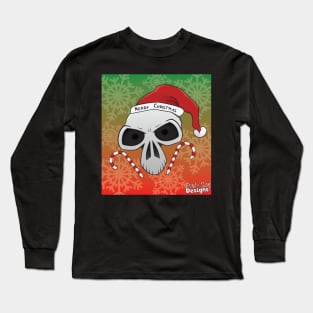 Santa Skull "Merry Christmas" Long Sleeve T-Shirt